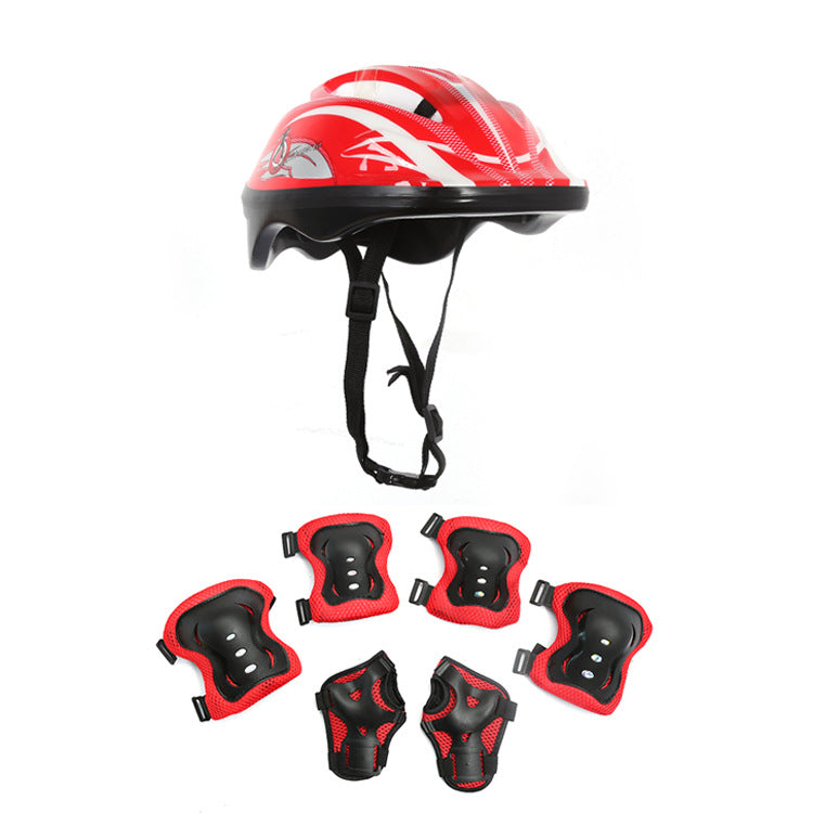 CHILDREN'S BIKE HELMET AND KNEE PADS