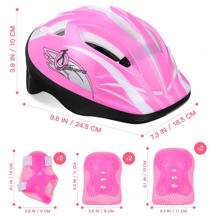 CHILDREN'S BIKE HELMET AND KNEE PADS