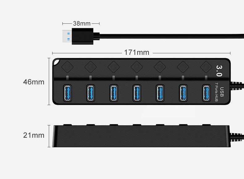 USB-HUB-SPLITTER 7 PORTS USB 3.0-SPLITTER 